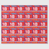 スポーティで名前入りな一流の年齢の第18誕生日の覆い ラッピングペーパー (フラット)