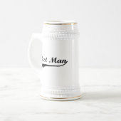 スポーティなあと波の花婿介添人の黒 ビールジョッキ (正面左)