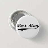 スポーティなあと波の花婿介添人の黒 缶バッジ (正面&裏面)