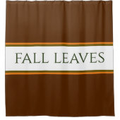 スポーティなオレンジ色の茶色ストライプの白い紅葉 シャワーカーテン (正面)