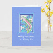 スポーティなギャル退職後へのマス カード (黄色い花)