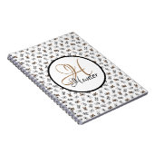 スポーティなサッカーの子犬モノグラムのたち ノートブック (右側)