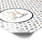 スポーティなサッカーの子犬モノグラムのたち フォトプリント            (角)