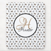 スポーティなサッカーの子犬モノグラムのたち マウスパッド (正面)