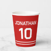 スポーティなサッカーキッズ誕生日パーティー 紙コップ (裏面)