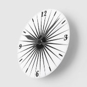 スポーティなスポークの黒と白の壁アートタイムピース ラウンド壁時計 (傾斜)