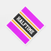 スポーティなトロピカルピンクイエローブラックハーフタイムストライプ スタンダードランチョンナプキン (角)