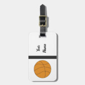 スポーティなバスケットボール ラゲッジタグ (正面縦)