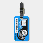 スポーティなバレーボール🏐 | DIY背景色 ラゲッジタグ (正面縦)