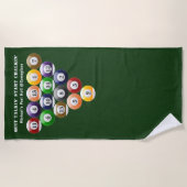 スポーティなビリヤードの8ボールの棚の8ボールのプールのゲーム ビーチタオル (正面)