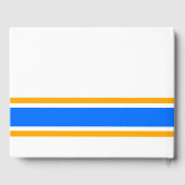 スポーティなブライトブルーイエローレーシングストライプズオンホワイト ゲストブック (裏面)