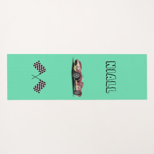 スポーティなレースカーパーソナライズされた ヨガマット (裏面(横))