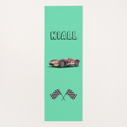 スポーティなレースカーパーソナライズされた ヨガマット (裏面)