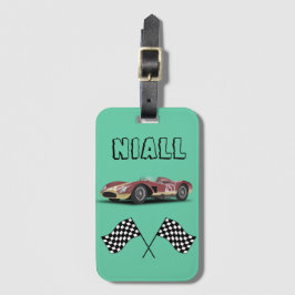 スポーティなレースカーパーソナライズされた ラゲッジタグ