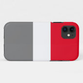 スポーティなワイド明るい赤の白の中間グレーのストライプ Case-Mate iPhoneケース (裏面(横))