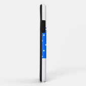 スポーティなワイド明るい青ストライプ色の白いドット Case-Mate iPhoneケース (裏面/右)