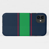 スポーティなワイド緑の赤のレースストライプレース海軍 Case-Mate iPhoneケース (裏面(横))