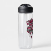 スポーティな女の子のピンクの灰色のバスケットボールのパンク ウォーターボトル (正面)