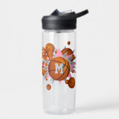 スポーティな女の子のピンクの灰色のバスケットボールのパンク ウォーターボトル (左面)