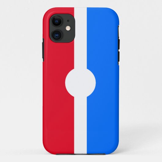 スポーティな明るい赤白青幾何ストライプ Case-Mate iPhoneケース (裏面)