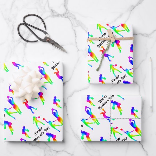 スポーティな母ハッピーマザーズデイ ラッピングペーパーシート (正面)