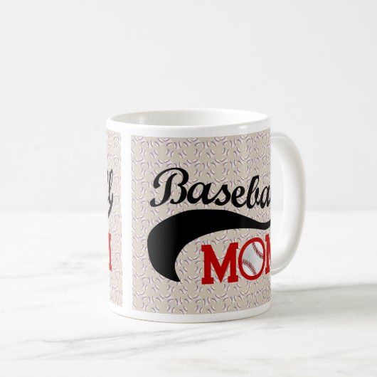 スポーティな毎日の野球のお母さん コーヒーマグカップ (正面右)