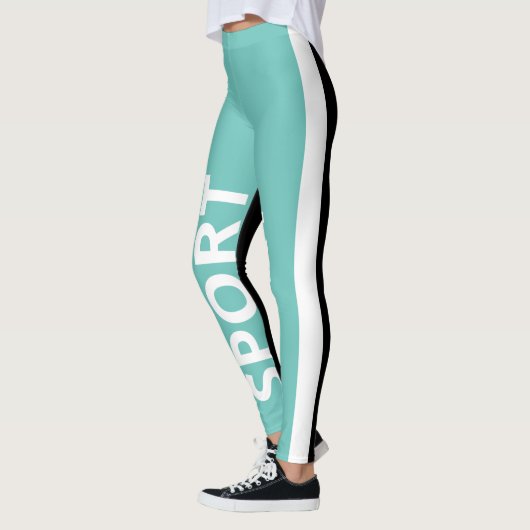 スポーティな水カラー両色垂直バンドレギン レギンス (左)