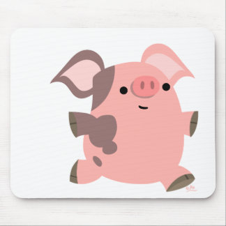 スポーティな漫画のブタのmousepad マウスパッド