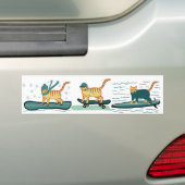 スポーティな猫をチェックする バンパーステッカー (車上)