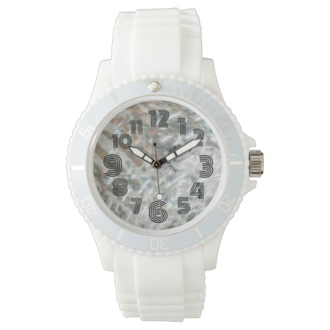 スポーティな白シリコン時計/シャワー防止 腕時計 (正面)
