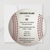 スポーティな野球の100th誕生会の倍は味方しました 招待状 (裏面)