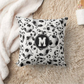 スポーティな3Dルック伝統的サッカーボールパターン クッション (ブランケット)