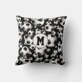 スポーティな3Dルック伝統的サッカーボールパターン クッション (裏面)