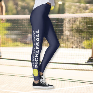 スポーティなPickleballのカスタムな町のチーム名前の濃紺 レギンス