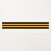 スポーティはっきりしたイエローブラックレーシングストライプズオンホワイト ヨガマット (正面(横))