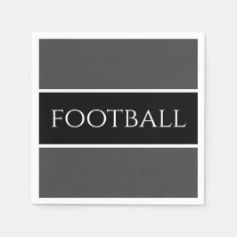 スポーティはっきりしたダークグレーホワイトブラックラージサッカー スタンダードカクテルナプキン