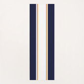 スポーティはっきりしたネイビーブルーホワイトオレンジレースストライプズ ヨガマット (正面)