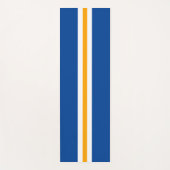 スポーティはっきりした深いブルーイエローホワイトレースストライプズ ヨガマット (正面)