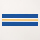 スポーティはっきりした深いブルーイエローホワイトレースストライプズ ヨガマット (正面(横))