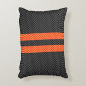 スポーティアクセントオレンジストライプ色のスタイルプリント アクセントクッション (正面(垂直))