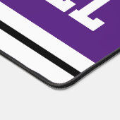 スポーティアスレティックパープル白黒レースストライプ デスクマット (コーナー)