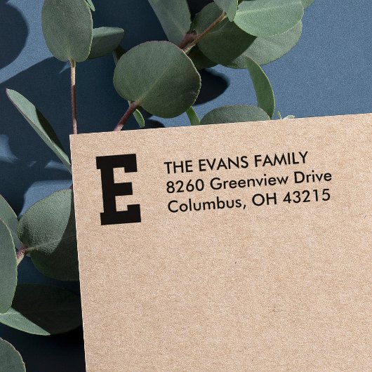 スポーティイニシャルシンプル差出人住所 セルフインキングスタンプ