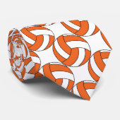 スポーティオレンジとホワイトバレーボ🏐ール ネクタイ (ロール)