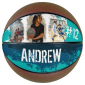 スポーティカスタムなプレイヤー名&ナンバー3フォトコラージュ バスケットボール (正面)