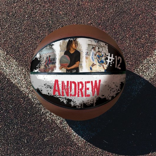 スポーティカスタムなプレイヤー名&ナンバー3フォトコラージュ バスケットボール