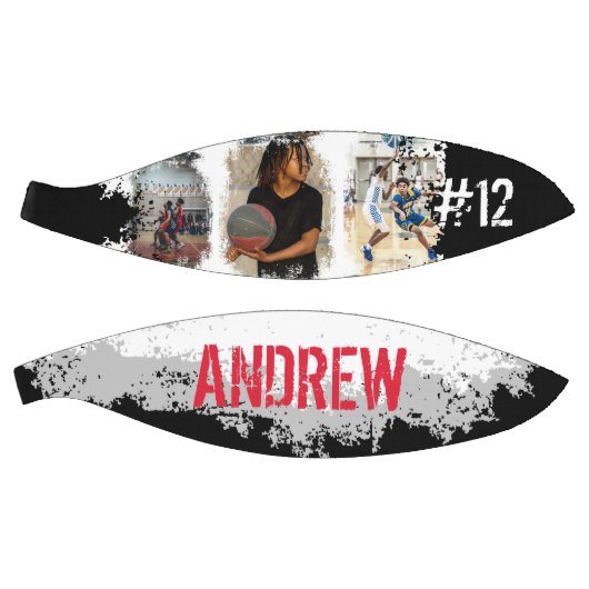 スポーティカスタムなプレイヤー名&ナンバー3フォトコラージュ バスケットボール (パネル)