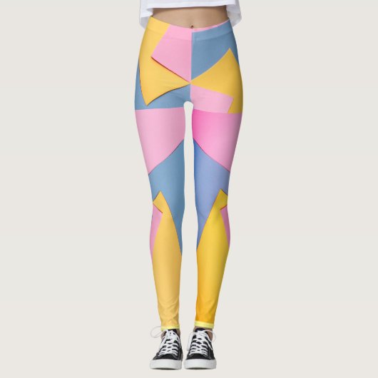 スポーティカラフルな（テクスチャ付き）レギンス レギンス (正面)