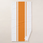 スポーティカラフルブライトオレンジホワイトレーシングストライプズ バスタオル (バスタオル)