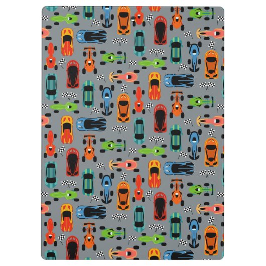 スポーティカラフルレーシングカーキッズパーソナライズされた クリップボード (裏面)