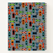 スポーティカラフルレーシングカーキッズパーソナライズされた ノートブック (裏面)